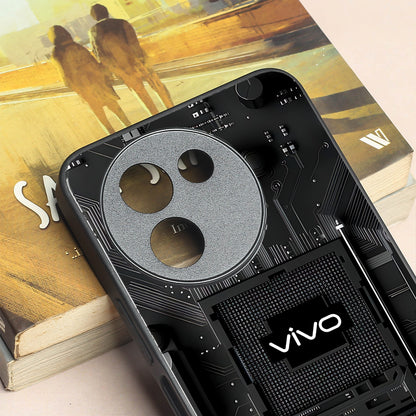 Microchip metal back case for Vivo T3X