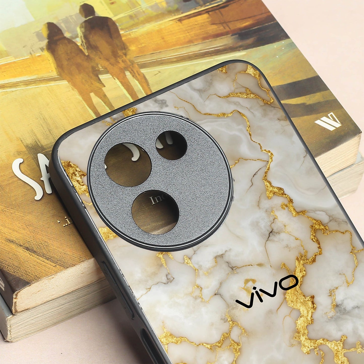 Gold Vein Glory metal back case for Vivo Y58