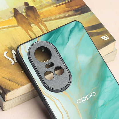 Green Luxe Marble metal back case for Oppo Reno 10