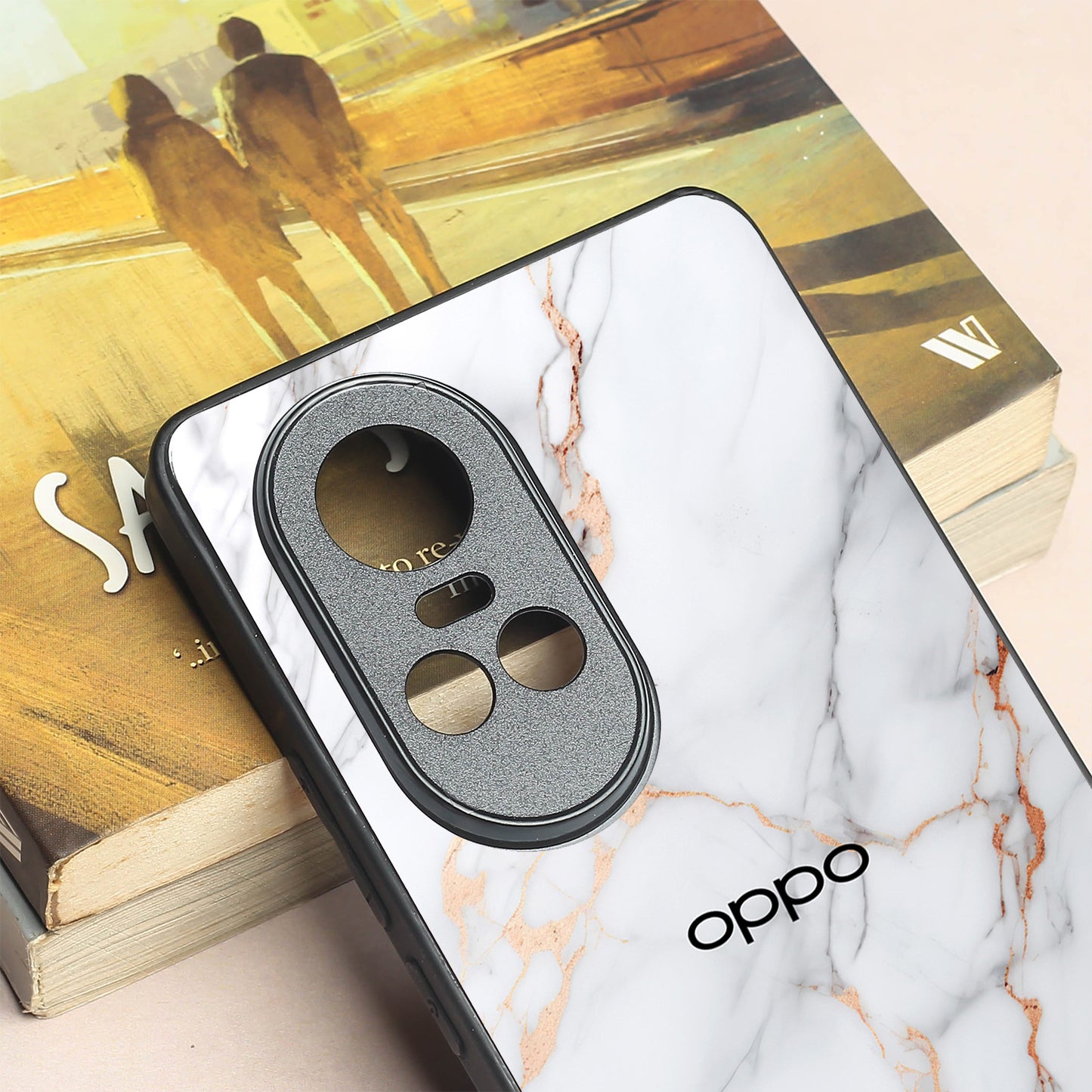 Copper Luxe Marble metal back case for Oppo Reno 10