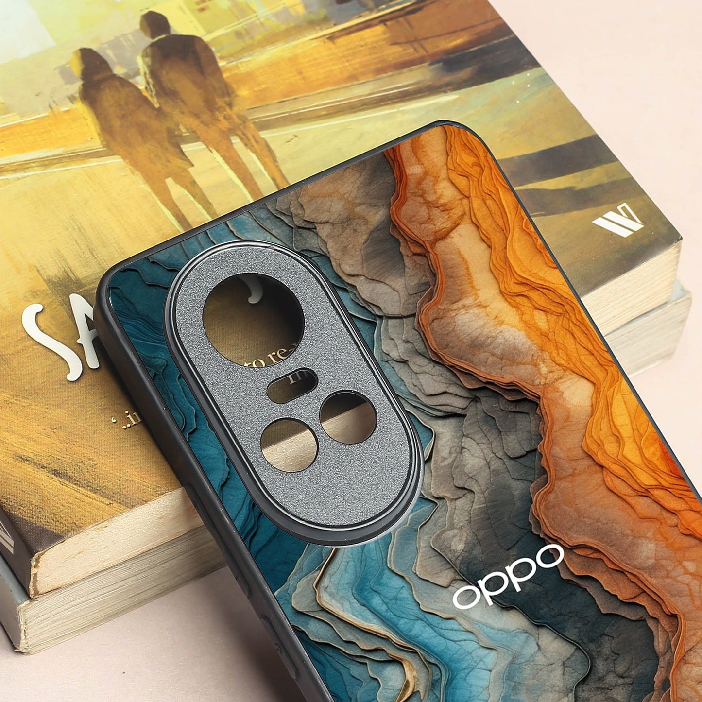 Layered Marble metal back case for Oppo Reno 10 Pro