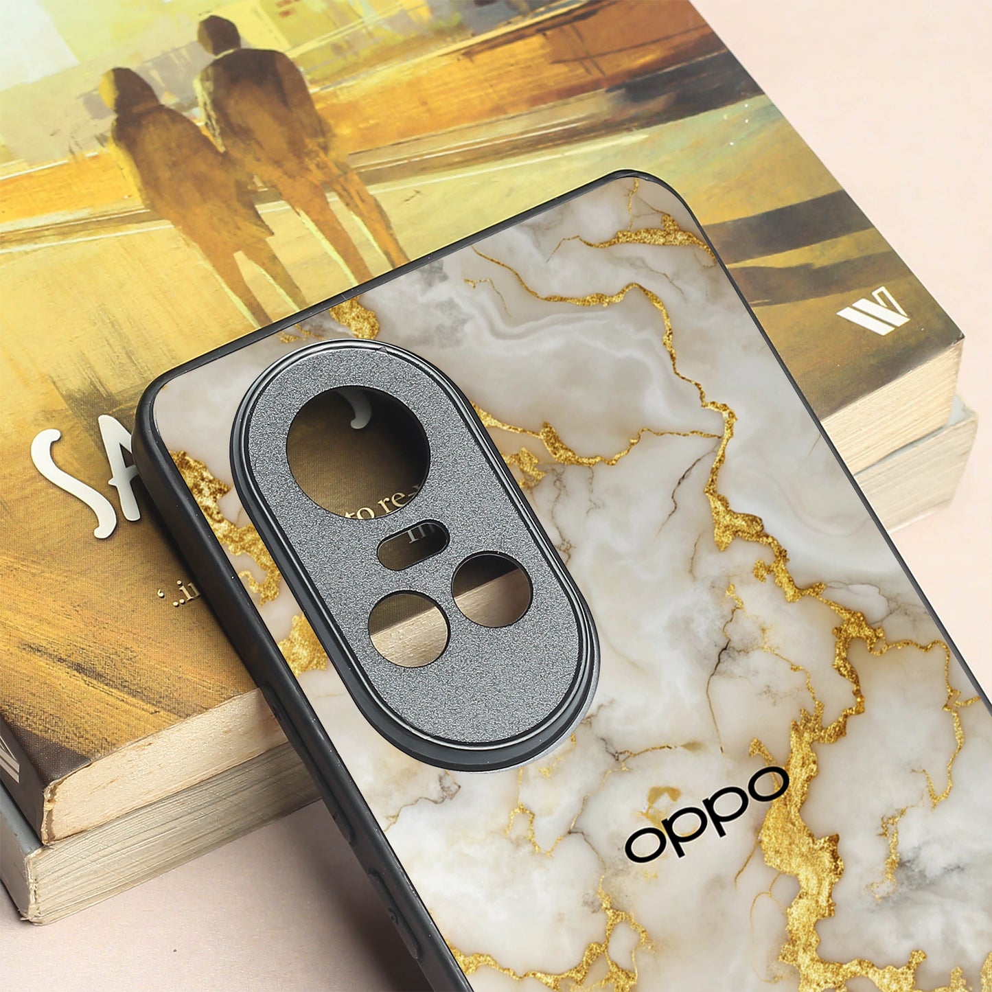 Gold Vein Glory metal back case for Oppo Reno 10