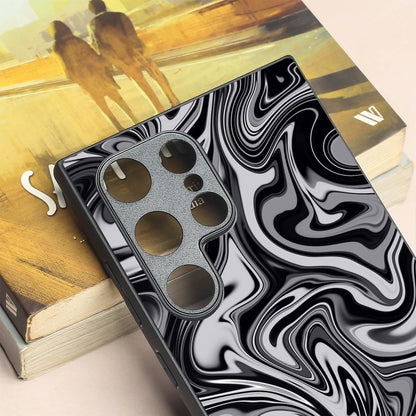 Blackout Marble metal back case for Samsung S24 Plus