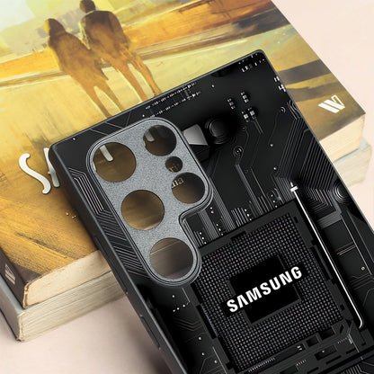 Microchip metal back case for Samsung S24 Plus