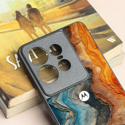 Layered Marble metal back case for Motorola Edge 50 Pro