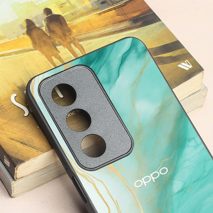 Green Luxe Marble metal back case for Oppo A3 Pro 5g