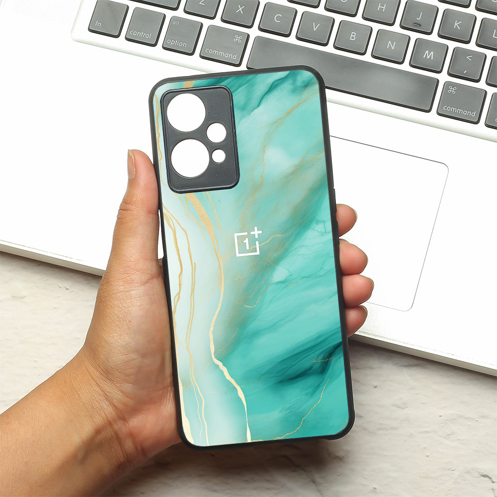 Green Luxe Marble metal back case for OnePlus Nord CE 2 Lite