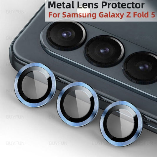 Sierra Blue Metallic camera ring lens guard for Samsung Galaxy Z Fold 5