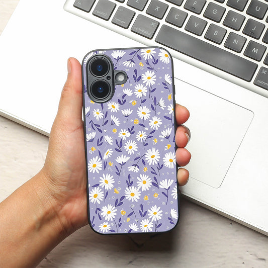 Lavender Daisies metal back case for Apple Iphone 16