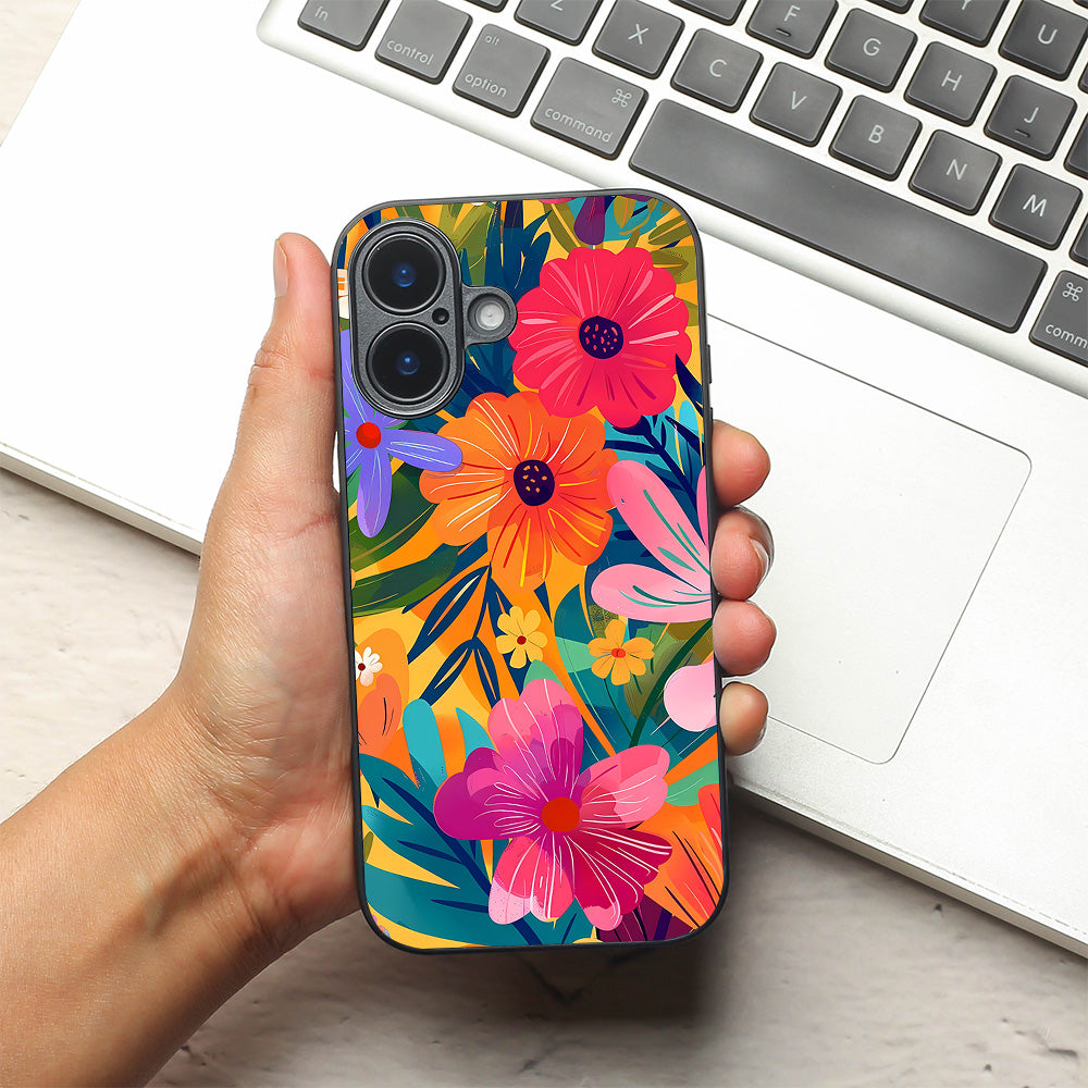 Bloom Burst metal back case for Apple Iphone 16